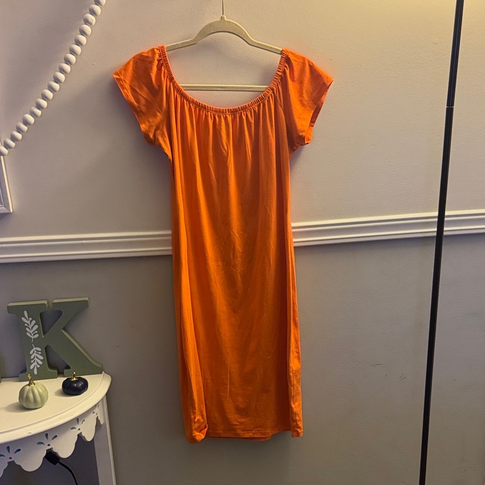 Fashion Nova Vibrant Orange Midi Dress